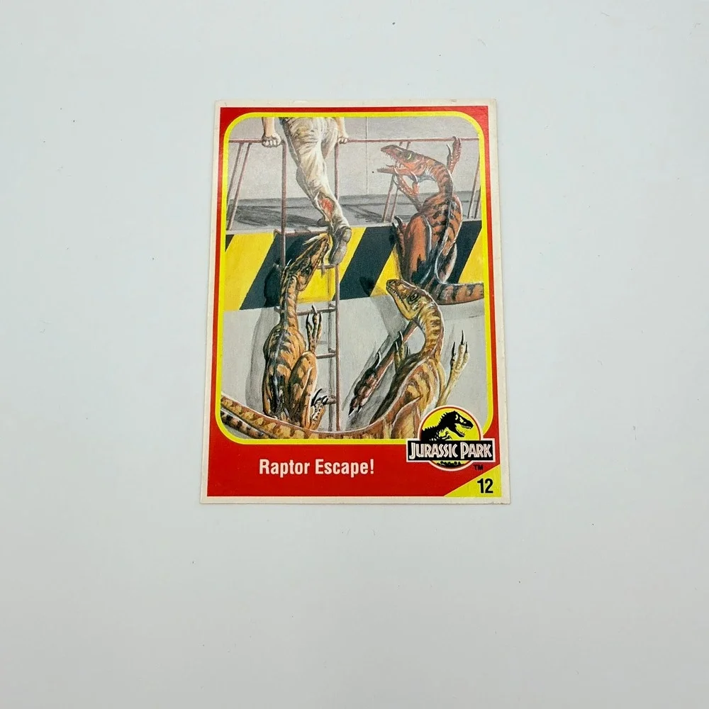 Kenner Jurassic Park Trading Card Unisex OS Red Good Raptor Escape #12 1993